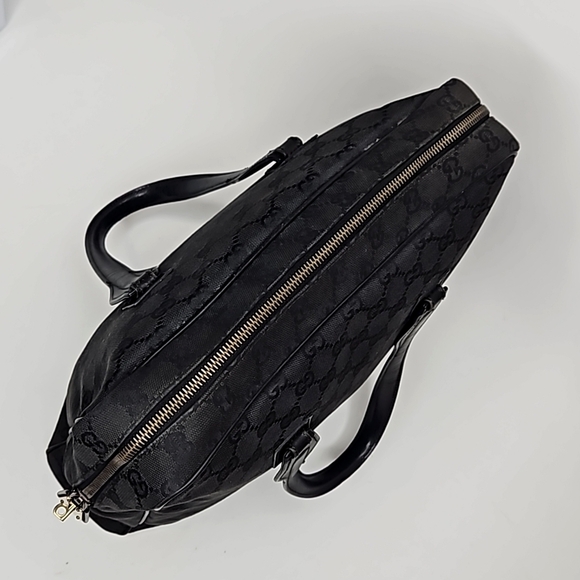 Authentic Gucci Monogram Handbag Tote Black on Black - Picture 8 of 16